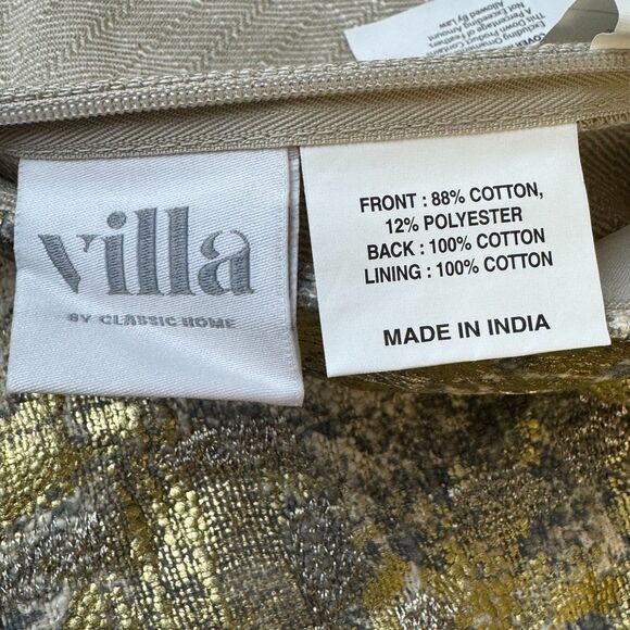 Pottery Barn x Villa Blaise Luciana Pillow Cover in Rain Blue Gold Metallic NEW - Picture 8 of 11